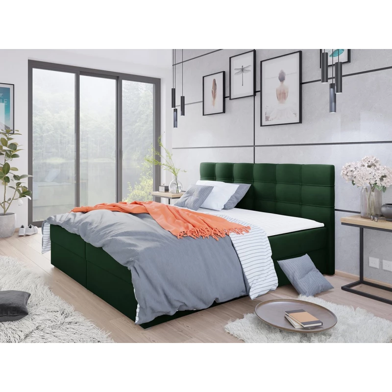 Hotelová postel s úložným prostorem 160x200 BALJA 2 - zelená + topper ZDARMA