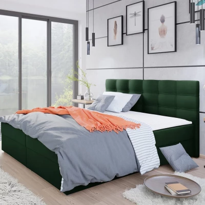 Hotelová postel s úložným prostorem 140x200 BALJA 2 - zelená + topper ZDARMA
