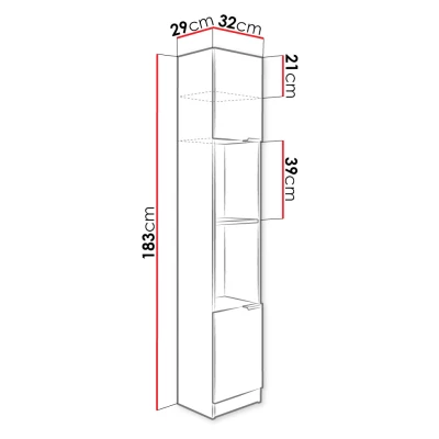 Úzký regál MAR - dub sonoma