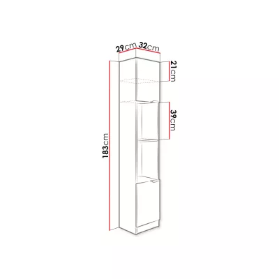 Úzký regál MAR - dub sonoma