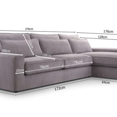 Rohová sedací souprava AVITAL MINI - pravá, šedá