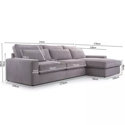 Rohová sedací souprava AVITAL MINI - pravá, šedá