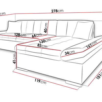 Moderní rohová sedačka HARUKA - světlá šedá, pravý roh