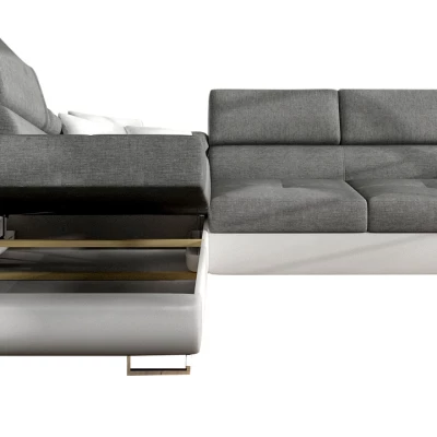 Rohová rozkládací sedačka SAN DIEGO - světlá šedá, levý roh
