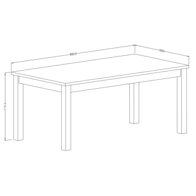Jídelní stůl OKAL - 180 cm, appenzelský smrk / černý