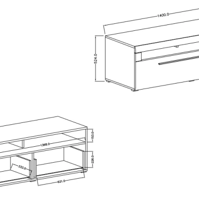 Malý televizní stolek se šuplíky IVA - bílý