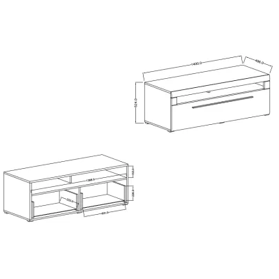 Malý televizní stolek se šuplíky IVA - bílý