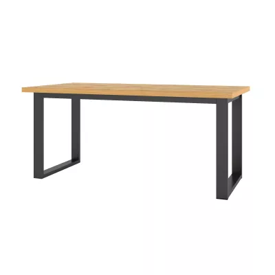 Rozkládací jídelní stůl GEJFUN - dub wotan / kovové nohy