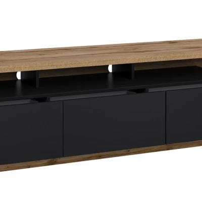 Televizní stolek SYLWIA - dub wotan / černý