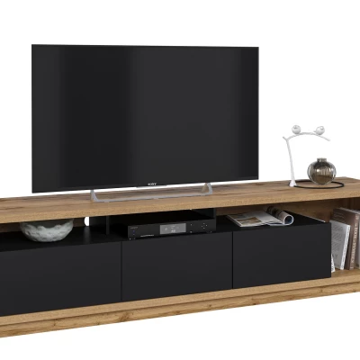 Televizní stolek SYLWIA - dub wotan / černý