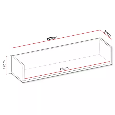 Závěsná police SONRISA - raw steel