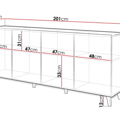 Komoda s dvířky LOLETA - bílá