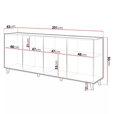 Komoda s dvířky LOLETA - bílá