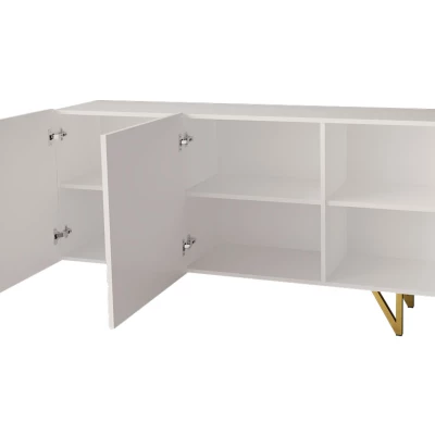 Obývací sestava ROANA - bílá / lesklá bílá