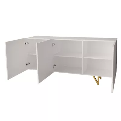 Obývací sestava ROANA - bílá / lesklá bílá