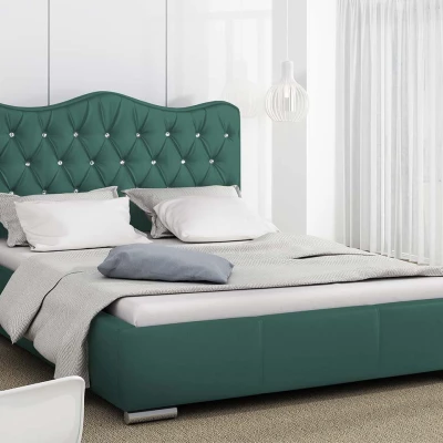 Čalouněná manželská postel 180x200 SALVADORA - zelená