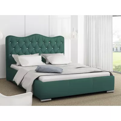 Čalouněná manželská postel 180x200 SALVADORA - zelená