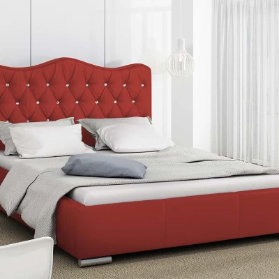 Čalouněná manželská postel 160x200 SALVADORA - červená