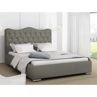 Čalouněná manželská postel 160x200 SALVADORA - šedobéžová