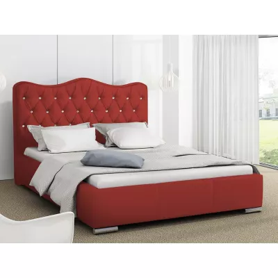Čalouněná manželská postel 140x200 SALVADORA - červená