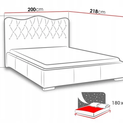 Čalouněná manželská postel 180x200 SALVADORA - červená