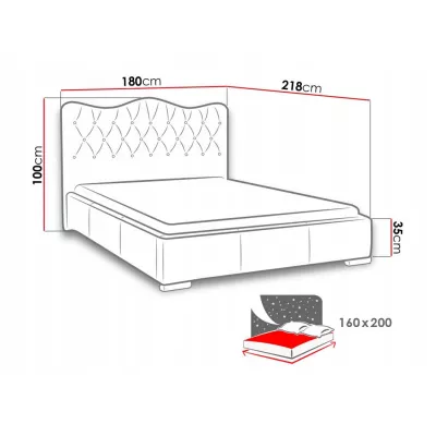 Čalouněná manželská postel 160x200 SALVADORA - bílá ekokůže