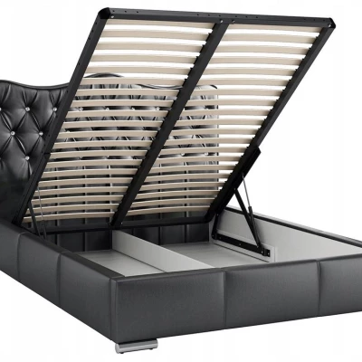 Čalouněná manželská postel 160x200 SALVADORA - grafitová 2