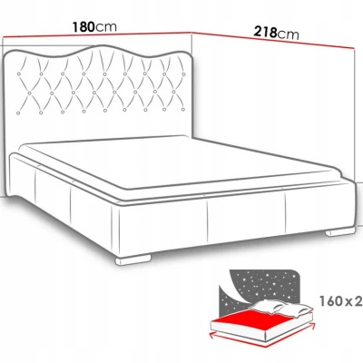 Čalouněná manželská postel 160x200 SALVADORA - červená