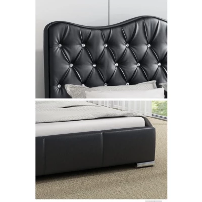 Čalouněná manželská postel 160x200 SALVADORA - grafitová 2