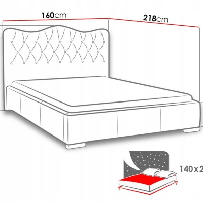 Čalouněná manželská postel 140x200 SALVADORA - černá ekokůže