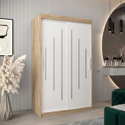 Šatní skříň MARIA - šířka 120 cm, dub sonoma / bílá