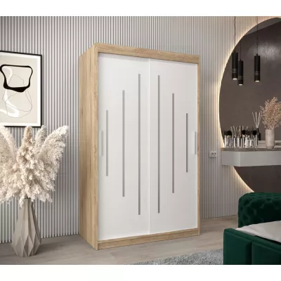 Šatní skříň MARIA - šířka 120 cm, dub sonoma / bílá