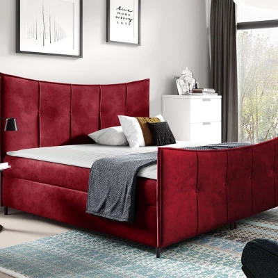 Hotelová dvoulůžková postel 180x200 MORISA - červená + topper ZDARMA