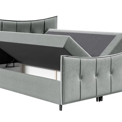 Hotelová dvoulůžková postel 200x200 MORISA - šedá + topper ZDARMA