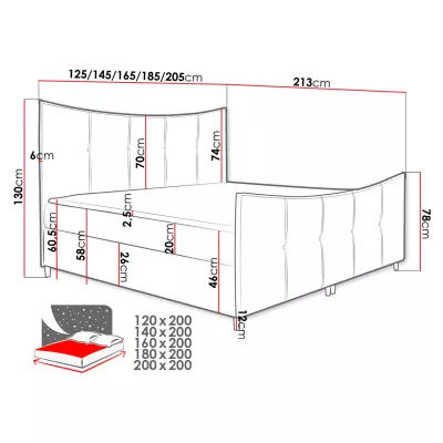 Hotelová jednolůžková postel 120x200 MORISA - hořčicová + topper ZDARMA