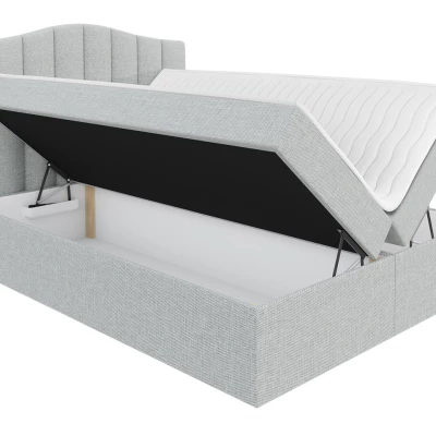 Boxspringová manželská postel 180x200 REYA - černá ekokůže + topper ZDARMA