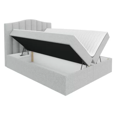 Boxspringová jednolůžková postel 120x200 REYA - černá ekokůže + topper ZDARMA