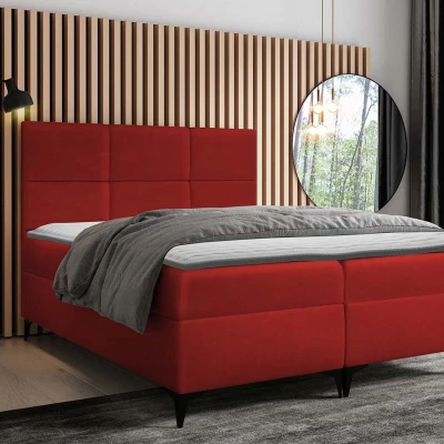 Americká manželská postel 200x200 NIEVE - červená + topper ZDARMA