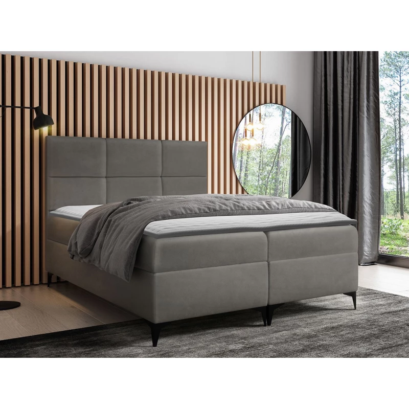 Americká jednolůžková postel 120x200 NIEVE - šedá + topper ZDARMA