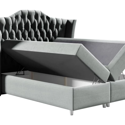 Boxspringová manželská postel 160x200 TERCERO - starorůžová + topper ZDARMA