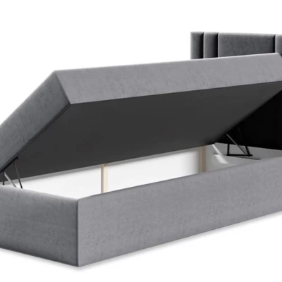 Americká jednolůžková postel 80x200 VITORIA MINI - šedá, pravé provedení + topper ZDARMA