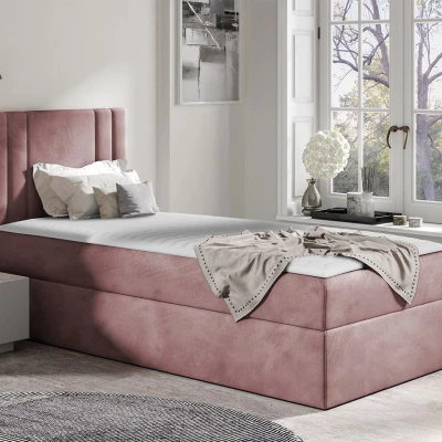 Americká jednolůžková postel 100x200 VITORIA MINI - růžová, pravé provedení + topper ZDARMA