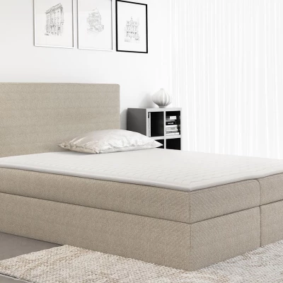 Kontinentální dvoulůžková postel 180x200 MARICELA - světlá šedá + topper ZDARMA