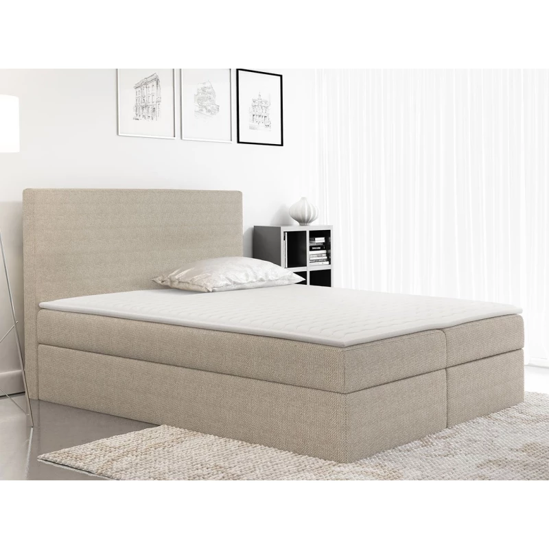 Kontinentální dvoulůžková postel 180x200 MARICELA - světlá šedá + topper ZDARMA