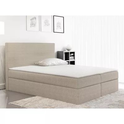 Kontinentální dvoulůžková postel 180x200 MARICELA - světlá šedá + topper ZDARMA