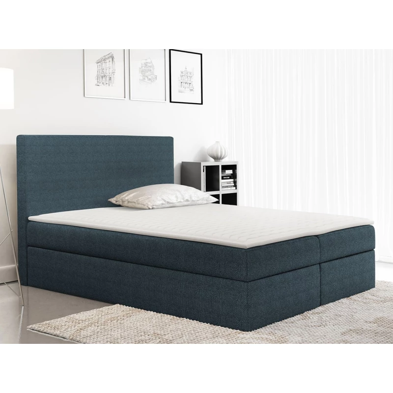 Kontinentální dvoulůžková postel 140x200 MARICELA - modrá + topper ZDARMA