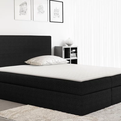 Kontinentální jednolůžková postel 120x200 MARICELA - černá + topper ZDARMA