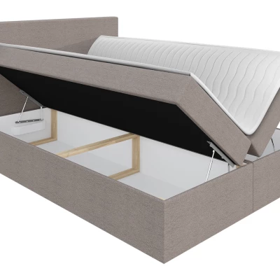 Kontinentální dvoulůžková postel 200x200 MARICELA - světlá šedá + topper ZDARMA