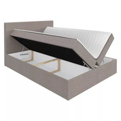 Kontinentální dvoulůžková postel 160x200 MARICELA - světlá šedá + topper ZDARMA