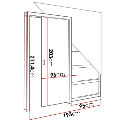 Posuvné dveře do pouzdra SALMA - 90 cm, jasan tmavý